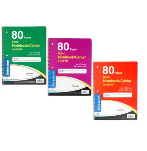 [SL46703A] SPIRAL NOTEBOOK 80PG 8X10.5