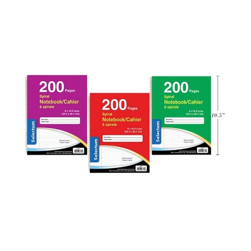 [SL46717] SPIRAL NOTEBOOK 200PAGES 8X10.5inch