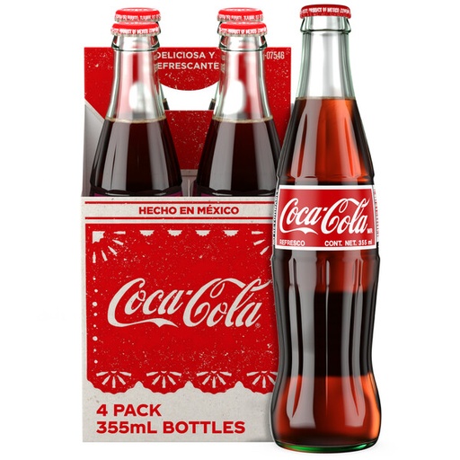 COCA COLA GLASS BTL MEXICAN / 4PK 