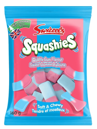 [45116] SQUASHIES BUBBLE GUM 160G