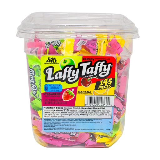[1277A] LAFFY TAFFY JAR ASSORTED 145CT 