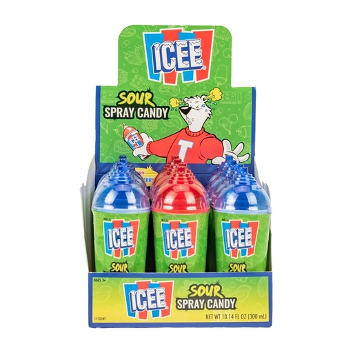 [632365627013] ICEE LIL SOUR SPRAY CANDY 300ML/12CT