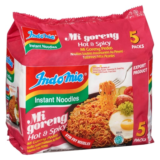 INDOMIE HOT&SPICY FRIED NOODLES 80G/5PK