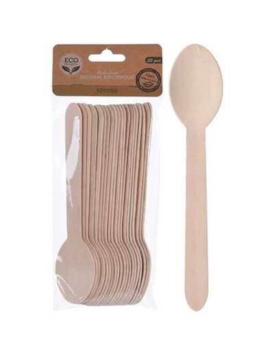 [878778] SPOON  NATURAL BIRCHWOOD / 20PK  