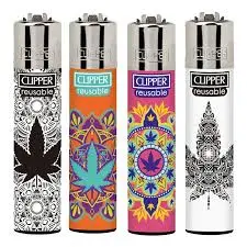 [8412766158840] CLIPPER LIGHTERS WEED MANDALA 50/CT 
