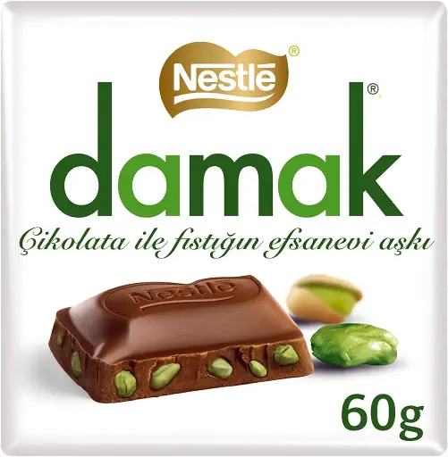 [7613287811233] NESTLE DAMAK CHOCO WITH PISTACHIO 60G/6CT