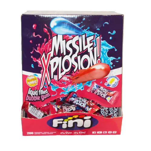 [8410525243660] FINI BUBBLEGUM MISSILE XPLOSION 200CT