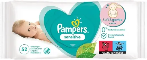 [1391] PAMPERS BABY WIPES SENSITIVE/ 52CT 
