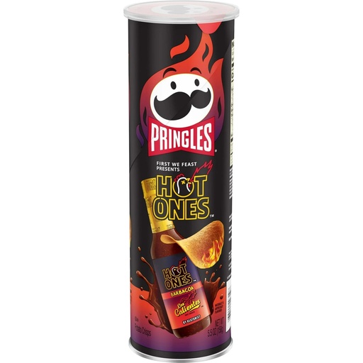 [038000293108] PRINGLES HOT ONES BARBACOA 158G