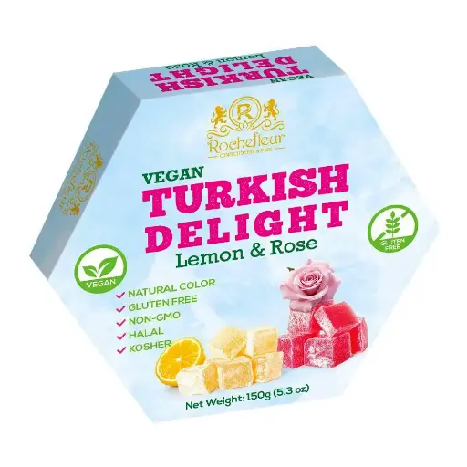 [9657] VEGAN TURKISH DELIGHT LEMON & ROSE 150G