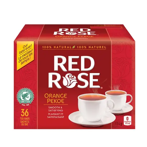 [794522003693] RED ROSE ORANGE PEKOE TEA 36CT