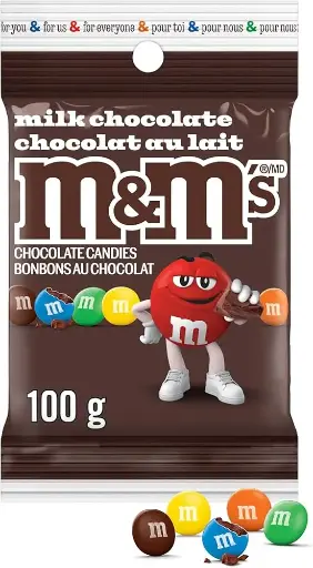 [058496464783] M&M'S MILK CHOCO BAG 100G