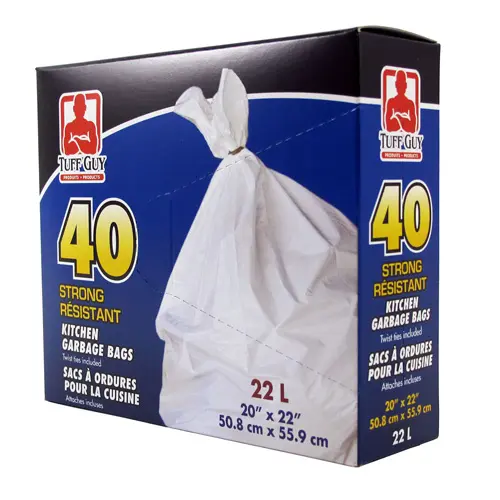  KITCHEN GARBAGE BAGS 20"x22" 40PK