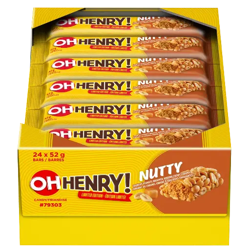 [068000765572] OH HENRY NUTTY KING SIZE 96G/ 18CT  