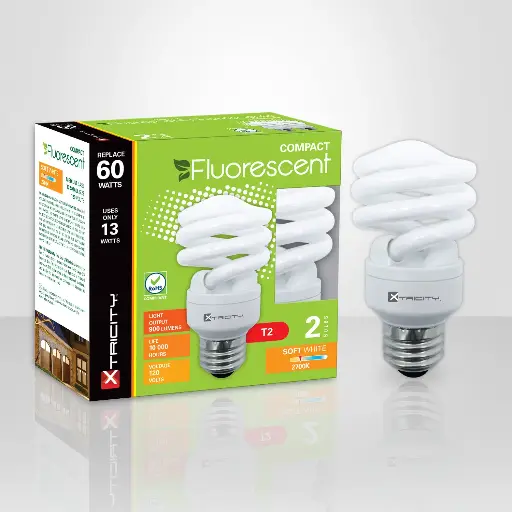 [160201] 13W 2700K SPIRAL ENERGY SAVING BULB 2PK