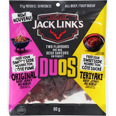 [J1508] JACK LINK'S DUOS ORIGINAL/TERIYAKI 80G 