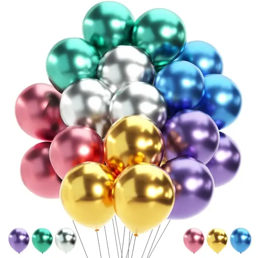[062823603264] HELIUM QUALITY METALLIC BALOONS 12"/10CT