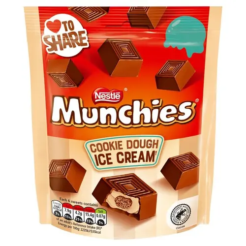 [8445290886750] MUNCHIES COOKIE DOUGH ICECREAM POUCH 81G (UK)