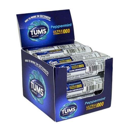 [307660745358] TUMS ULTRA STRENGTH PEPPERMINT /12CT