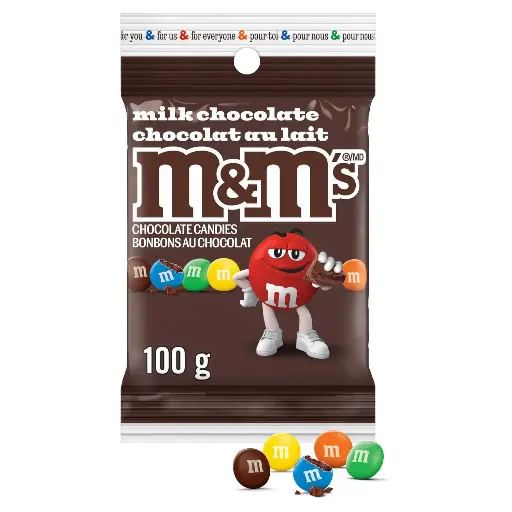 M&M MINI'S MILK CHOCO POUCH 100G