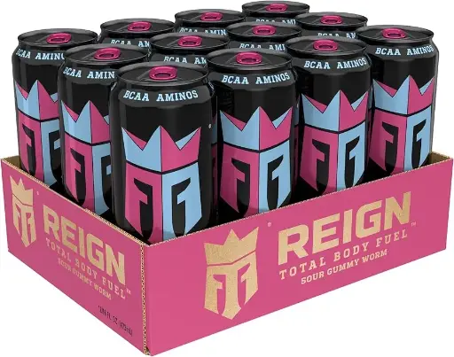 [815154026895] REIGN SOUR GUMMY WORM 355ML/12CT