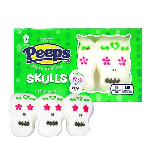 [070970575549] PEEPS MARSHMALLOW SKULLS 42G