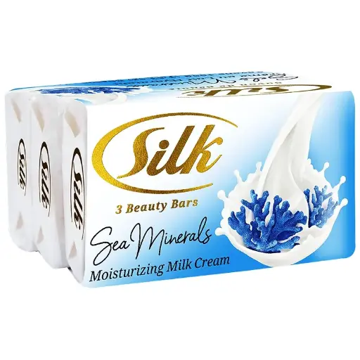 [H23100] SILK SOAP BAR W/ MARINE  3/PK