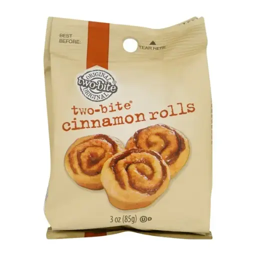 [770981090412] TWO BITE CINNAMON ROLLS 85G