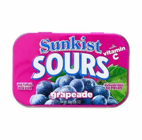 [628371993372] SUNKIST SOURS GRAPADE 50G/6CT