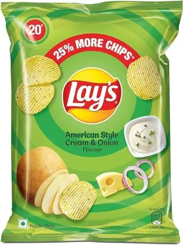 [8901491101813] LAYS AMERICAN STYLE CREAM & ONION 48G (INDIA)