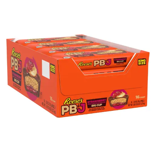 [034000455218] REESE'S PB & J STRAWBERRY BIG CUP KING SIZE 79G/16CT (US)