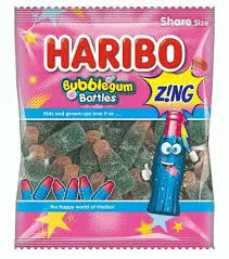[7700.] HARIBO BUBBLEGUM BOTTLES 176G (UK)