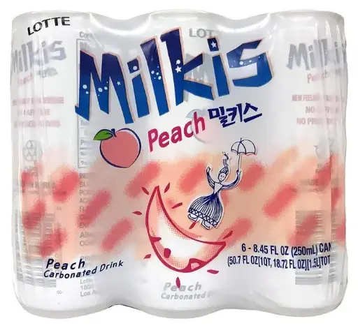 [809939088505] LOTTE MILKIS PEACH 6CT / 250ML 
