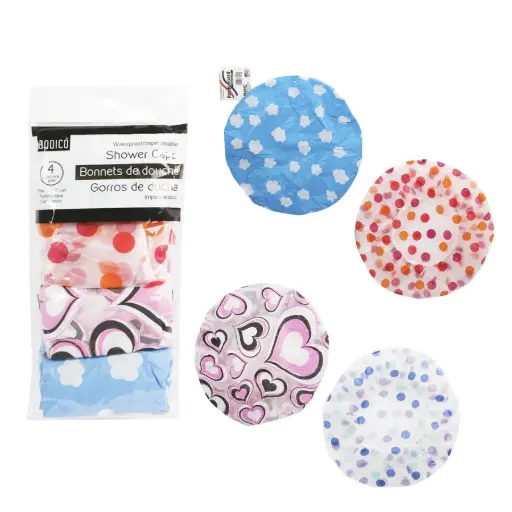 [062823842625] BODICO SHOWER CAPS / 4PK 