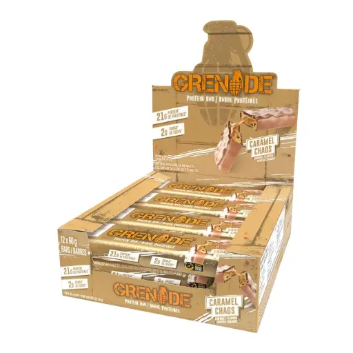 [847534003288] GRENADE CARAMEL CHAOS PROTIEN BAR 60G/12CT