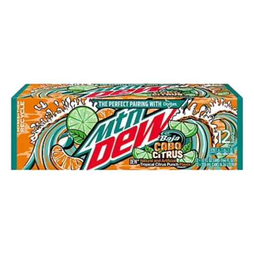 MOUNTAIN DEW BAJA CABO CITRUS 355ML 12/CT(U)