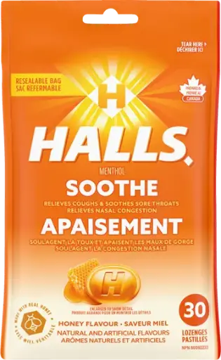 HALLS HONEY MENTHOL  20CT  