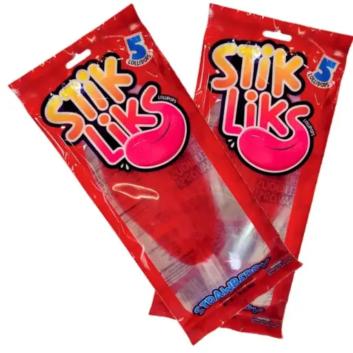 [11148] STIK LIKS STRAWBERRY LOLLIPOPS 15CT