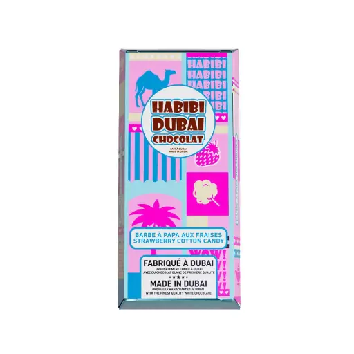 HABIBI DUBAI STRAWBERRY COTTON CANDY CHOCOLATE 200G