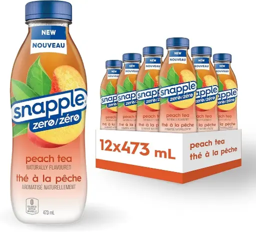 [00076183008843] SNAPPLE PEACH TEA ZERO 473ML/12CT