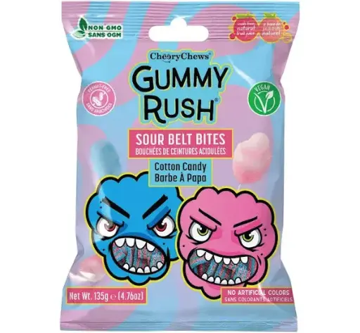 [628235199544] GUMMY RUSH TANGERINE SOUR BELT BITES 60G