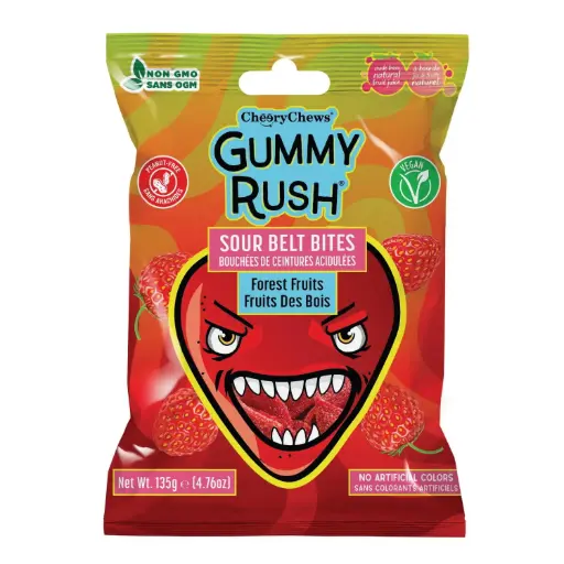 [628235199506] GUMMY RUSH COTTON CANDY SOUR BELT BITES 60G