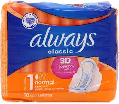 ALWAYS CLASSIC NORMAL W/ WINGS 10PK