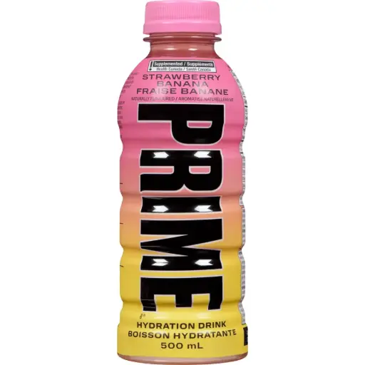 [810116124350] PRIME HYDRATION STRAWBERRY BANANA 500ML/12CT 