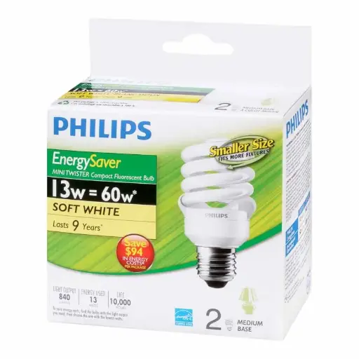 [621139602028] CFL 23W ENERGY SAVING BULB SOFT WHT / 2PK 