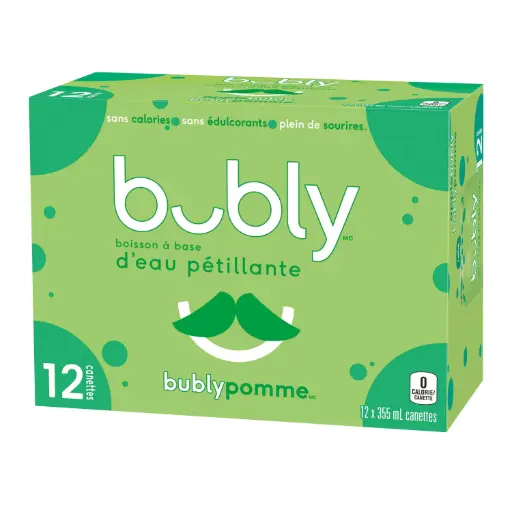 [069000159354] BUBLY SPARKLING APPLE 12CT/355ML