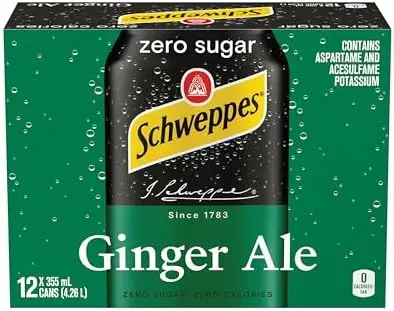 [016600001835] SCHWEPPES GINGER ALE ZERO 355ML/12CT