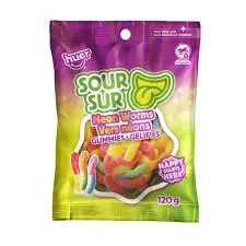 [771047597074] HUER SOUR NEON WORMS GUMMIES 120G 