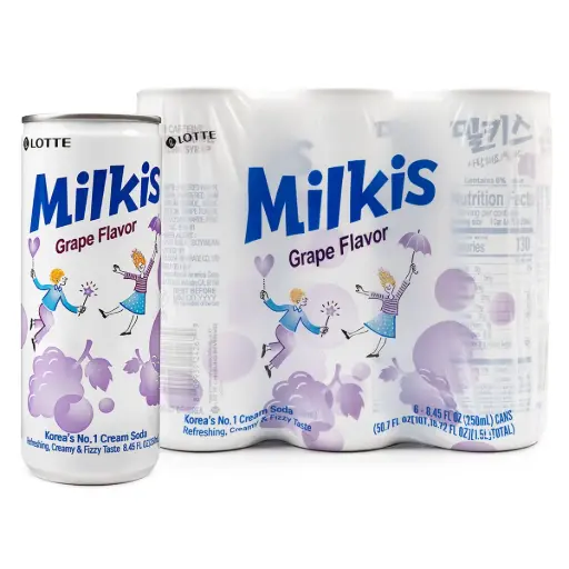 [809939242662] LOTTE MILKIS GRAPE 6CT / 250ML