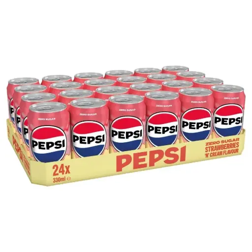 [8321.] PEPSI STRAWBERRY CREAM ZERO 330ML/24CT